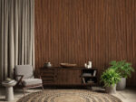 Interior,With,Dresser,,Lounge,Chair,,Wall,Wood,Panel,,Curtain,And